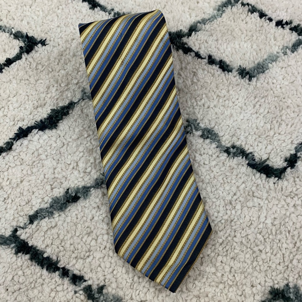 ✨5 FOR $25✨   Alexander Julian COLOURS Striped Blue and Gold Men's Tie